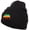 Black, variant on Rasta Cali Bear Embroidered Long Beanie - Black OSFM
