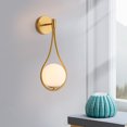 thumbnail image 5 of ECD Lighting Luxury Gold Vanity Lights Modern Wall Sconce Light Fixture - White Glass Shade Wall Lamp for Home Decor, Room Decor, Hallway, Bathroom, 5 of 7