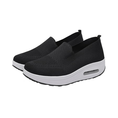 

One Pedal Fly Woven Shoes Women s Shoes Thick-Soled Shoes Supportive Sneakers Relaxation Shoes Middle Aged
