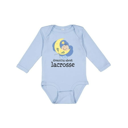 

Inktastic Lacrosse Baby Dream About Gift Baby Boy or Baby Girl Long Sleeve Bodysuit