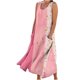 thumbnail image 2 of ICHUANYI Clearance Womens Summer Casual Round Neck Beach Pockets Sleeveless Printed Dress(Pink, S) ICHUANYI WER2023080904607, 2 of 7