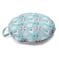 thumbnail image 1 of Blue Nautical Round Floor Cushion with Handle, Print of Marine Elements Anchor Sailing Boat Starfish Life, Decorative Pillow for Living Room & Dorms, 18" Round, Dark Coral Blue, by Ambesonne, 1 of 4