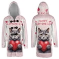 thumbnail image 3 of Happy Valentine's Day British Shorthair Brings Love Heart All Over Print 3D Hooded Duffle Toggle Coat Cat Lover Kitten Owner Gifts - 02028, 3 of 6
