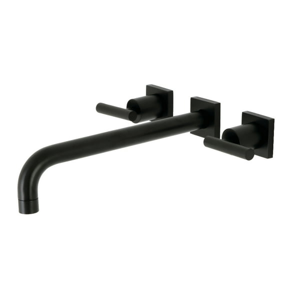 Kingston Brass KS6050CML Manhattan Two-Handle 3-Hole Wall Mount Roman Tub Faucet in Matte Black