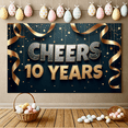 thumbnail image 4 of LUUFILx Cheers 10 Years Celebration Gold Silver Glitter Party Backdrop Banner Anniversary Decorations Event Supplies Elegant Festive Milestone Photo Props Decorations, 4 of 8