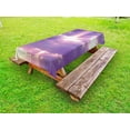 thumbnail image 1 of Landscape Outdoor Tablecloth, Sunburst on Cloudy Sky Rainy Weather Romantic View Valentin's Day Picture Print, Decorative Washable Fabric Picnic Tablecloth, 58 X 120 Inches, Purple White, by Ambesonne, 1 of 2