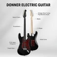 thumbnail image 4 of Donner 39 Inch Electric Guitar, ST Electronic Guitar for Beginner Intermediate, Red, 4 of 5