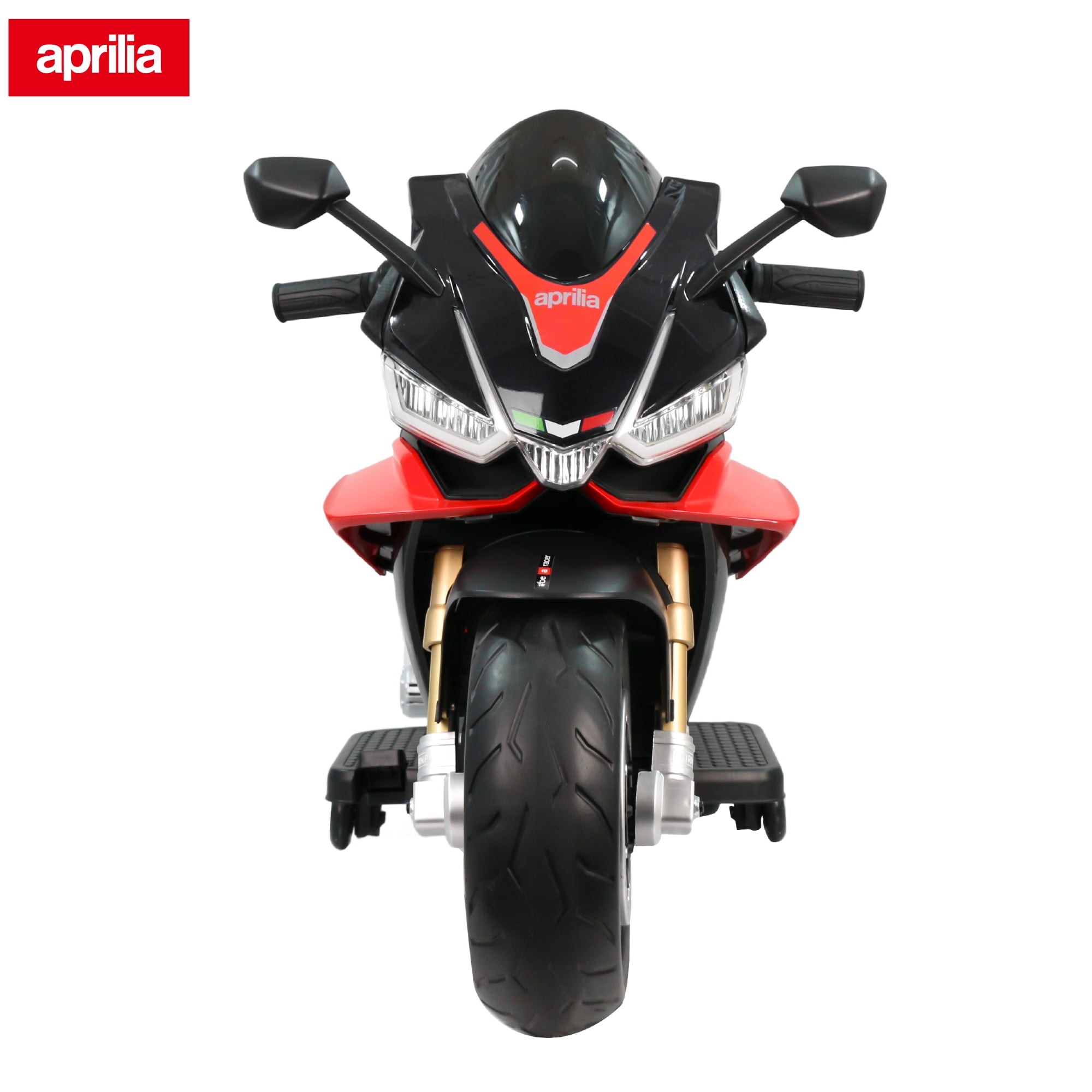 TCARAIWEN 24V Kids Motorcycle Electric Motorbike Aprilia Licensed Ride on Toy,Battery Powered for Kids 3-11 Years Old,Black