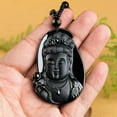 thumbnail image 6 of K-KED Natural Grade A Jade Black Jadeite Men Women Bless Lucky Guanyin Head Pendant, 6 of 8