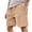 Beige, variant on Mens Retro Corduroy Shorts Summer Casual Adjustable Elastic Waist Solid Color Comfortable Trousers with Pockets Beige L