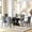 Gold Black Base, variant on 70" Glass Dining Table Set for 6, Modern Clear Tabletop with OC Base, 6 Velvet Upholstered Dining Chairs with Nailhead Trim, Solid Wood Legs, for Kitchen, Dining Room, Conference Room