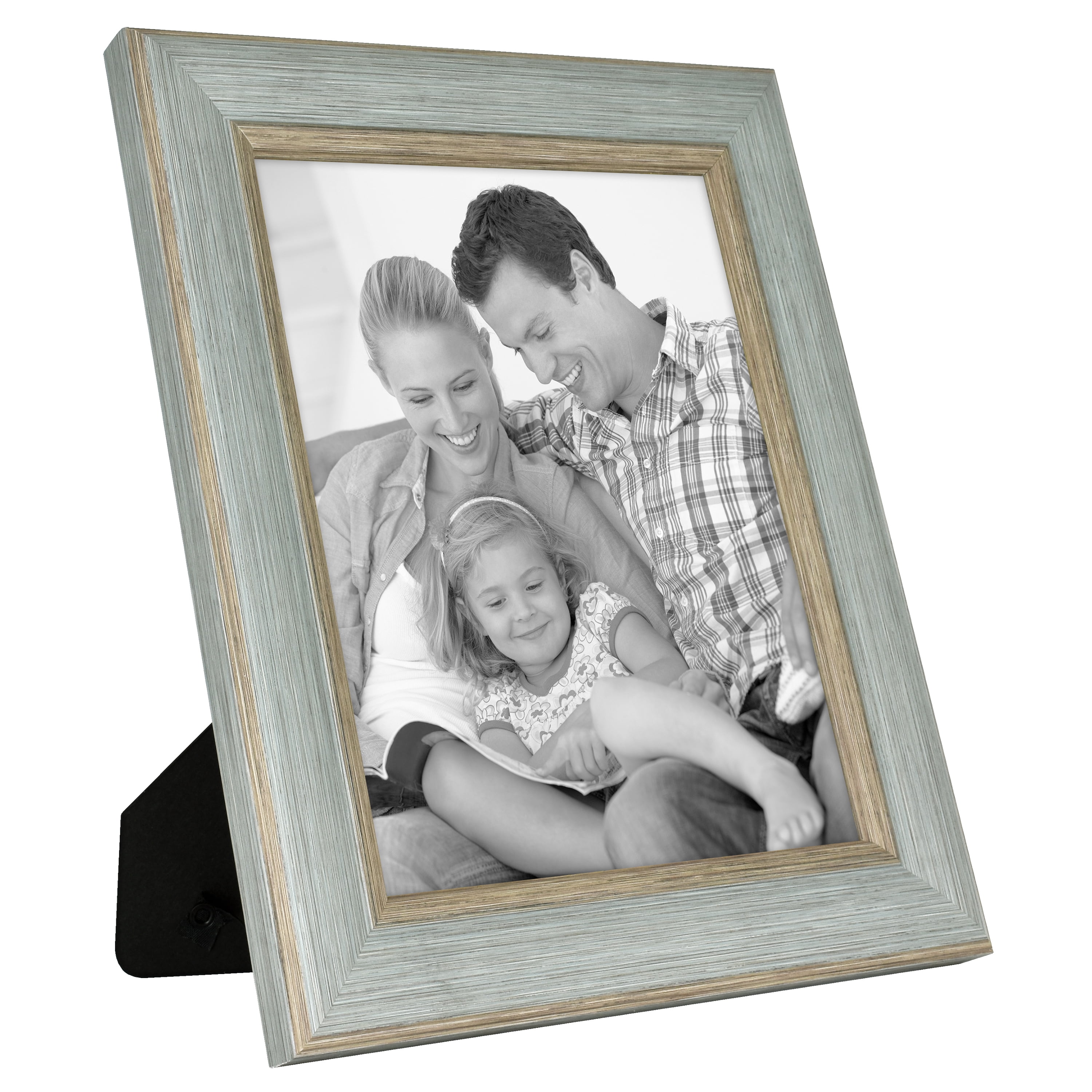 5x7 Blue Picture Frame Family Photo Gifts for Her Baby Women Vintage Stained Glass Home Decor Vertical Horizontal Easel Table Top Pic 418 Series