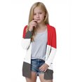 thumbnail image 3 of Swuxness Girls Print Cardigan Outerwear Long Sleeve with Pockets Casual Open Front Soft Fashion Shirts Red 13-14 Years, 3 of 5