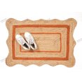 thumbnail image 2 of Natural Jute Hand Braided Area Rug Orange Scalloped Pattern Rectangle Rug, 2 of 5