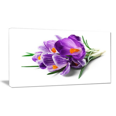 - Design Art Bunch of Blooming Crocus Flowers Painting Print on Wrapped Canvas