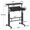 thumbnail image 3 of Drevy Standing Desk Adjustable Height, Stand Up Desk with Cup Holder, Mobile Laptop Desk,Sit-Stand Desk Cart Mobile Computer Desk Stand Up Desk,31.5 Inch,Black, 3 of 8