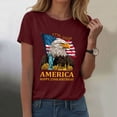 thumbnail image 2 of enyan Fourth Of July Outfit Women 250 Years America Anniversary Shirt Wos 250th Independence Day Freedom Shirt USA Flag Star and Stripes Tee,Wine,L, 2 of 7