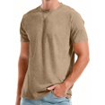 thumbnail image 2 of Men's T-Shirt Cotton Blend Summer Round Neck Short Sleeve Casual Top Comfort Stretch Breathable Fabric Casual Daily Gym Workout Streetwear Beach | Zenithor,Brown 3XL, 2 of 7