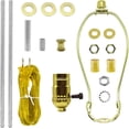 thumbnail image 2 of EFEMF-Table Lamp Wiring Kit with 8 Inch Harp, 3-Way Socket 2 Pieces 12" Lamp Pipe, with Instructions for DIY Lamp Design or Repair, Brass, 2 of 4