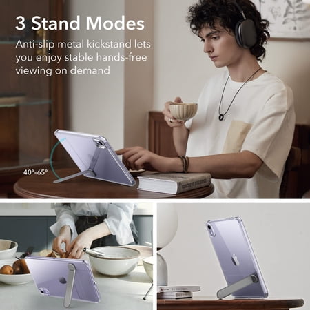 ESR iPad mini7 ケース (A17 Pro、2024) iPad mini 第7/6世代 スタンド付きケース (2024/2021) 3スタンドモード スリムで軽量落下防止 Pencil Pro/USB-C対応