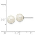 thumbnail image 3 of 14k White Gold 7-8mm White Round Freshwater Cultured Pearl Stud Post Earrings, 3 of 3