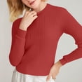 thumbnail image 5 of TRUBKH Fall Outfits for Women Crewneck Tops Long Sleeve Lounge Sweater Cotton Blend Blouses for Women Dressy Casual Wool Blend Sweater Fall Casual Sweater Wrinkle Free Travel Clothes For Red XL, 5 of 8