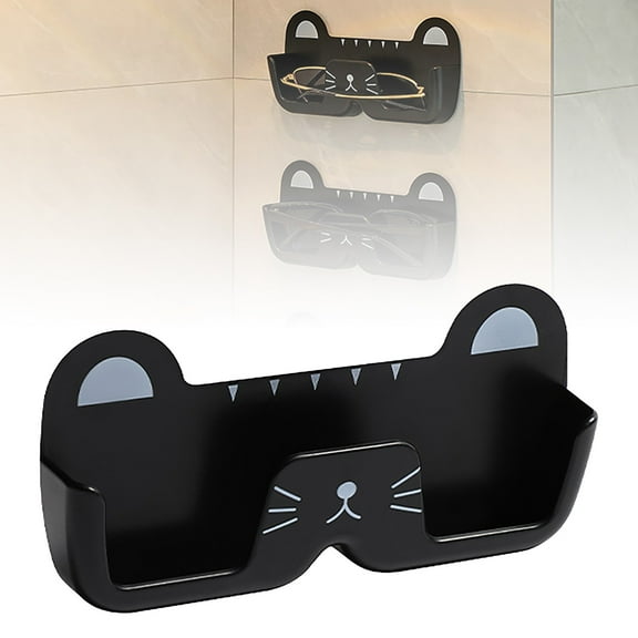 Eyeglasses Holder Stand, Cat-shaped Sunglasses Holder Wall Mounted,Sunglasses Display Stand, Drill-free Glasses Organizer, Eyeglass Holder for Bathroom/Bedroom/Entrance