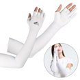 thumbnail image 2 of Manches Rafraîchissantes avec Doigts Ergonomiques Hommes Femmes Protection UV Manches Longues pour Cyclisme Conduite Course Golf Football Basketball, 2 of 7