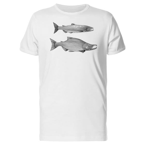 Sketch Of Female & Salmon Tee Men's -Image by Shutterstock