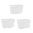 thumbnail image 4 of GOOHOCHY Practical Design Rectangular Waste Basket White PP 3Pcs 8.3x5.3x4.9in, 4 of 8