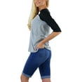 thumbnail image 5 of ToBeInStyle Women's Classic Cotton Baseball T-Shirts - Light Grey/Black - Large, 5 of 7