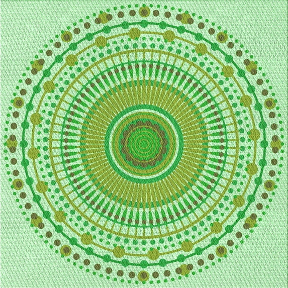 Ahgly Company Indoor Square Patterned Green Snake Green Area Rugs, 6' Square