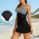 thumbnail image 3 of Trajes de Baño Tankini de Mujer sin Mangas Impresión Push-Up Acolchado V-Cuello Nudo Delantero de Dos Piezas con Falda Inferior, 3 of 6