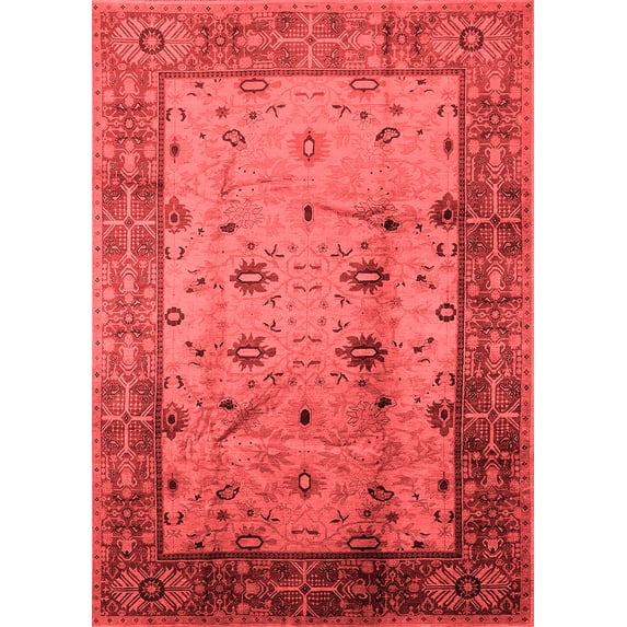 Ahgly Company Indoor Rectangle Oriental Red Industrial Area Rugs, 7' x 9'