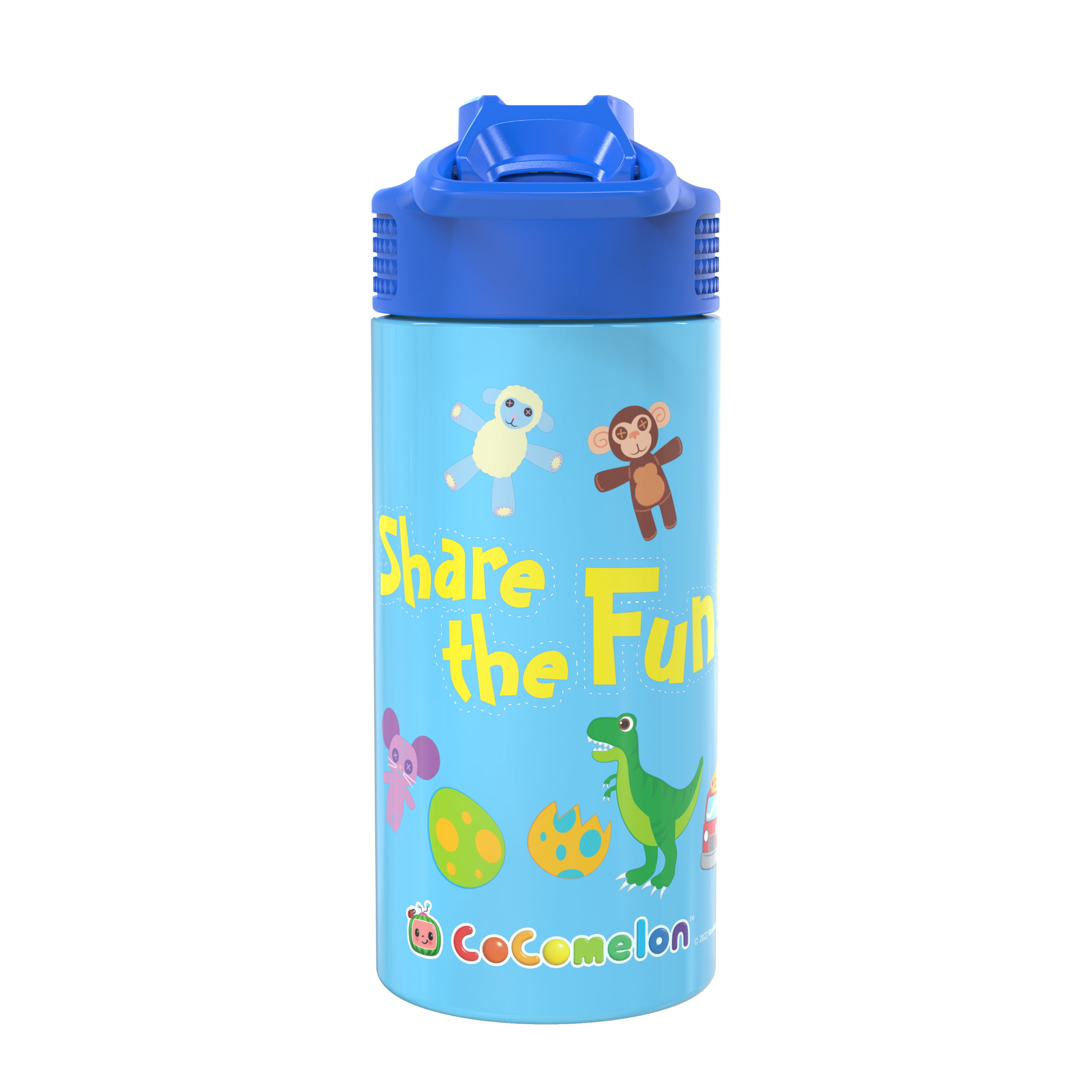Zak Designs 14oz Stainless Steel Kids' Water Bottle with Antimicrobial Spout 'CoComelon