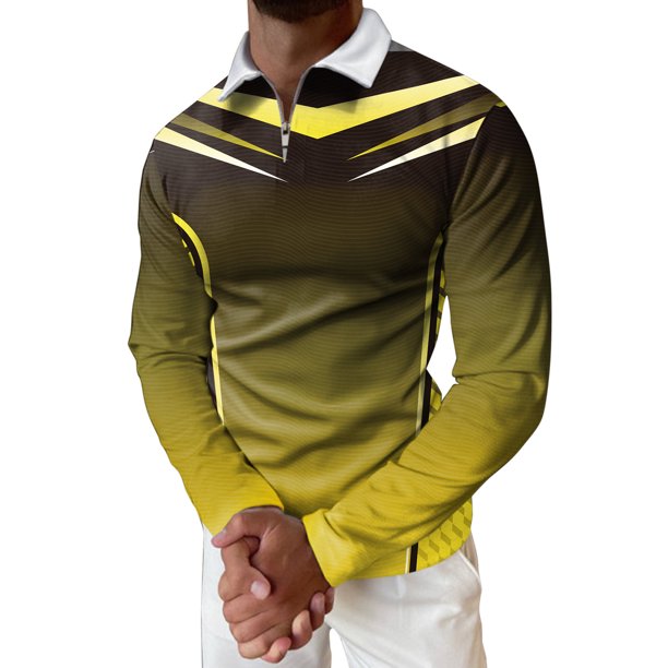 Black Polo Shirts for Men 0 Long Sleeve 0 Shirts Yellow Xxl