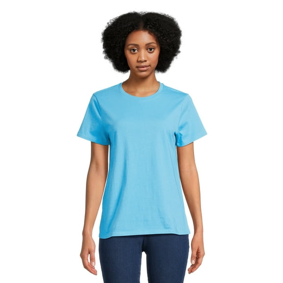 RealSize Women's Crewneck Tee with Short Sleeves, Sizes XS-XXXL
