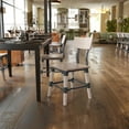 thumbnail image 2 of Flash Furniture 2 Pack Commercial Grade Rustic Antique White Industrial Wood Dining Chair, 2 of 18