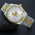 thumbnail image 4 of Mens 18K 2 Tone Gold Finish Aries Ram Zodiac Sign Astrology Metal Band Custom Watch, 4 of 8