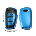 thumbnail image 5 of Vehicle Key Fob Cover 3 Button Remote Key Fob Case with Keychain Blue for Audi A1 A3 Q3 Q7 R8 A6L RS6 TT, 5 of 6