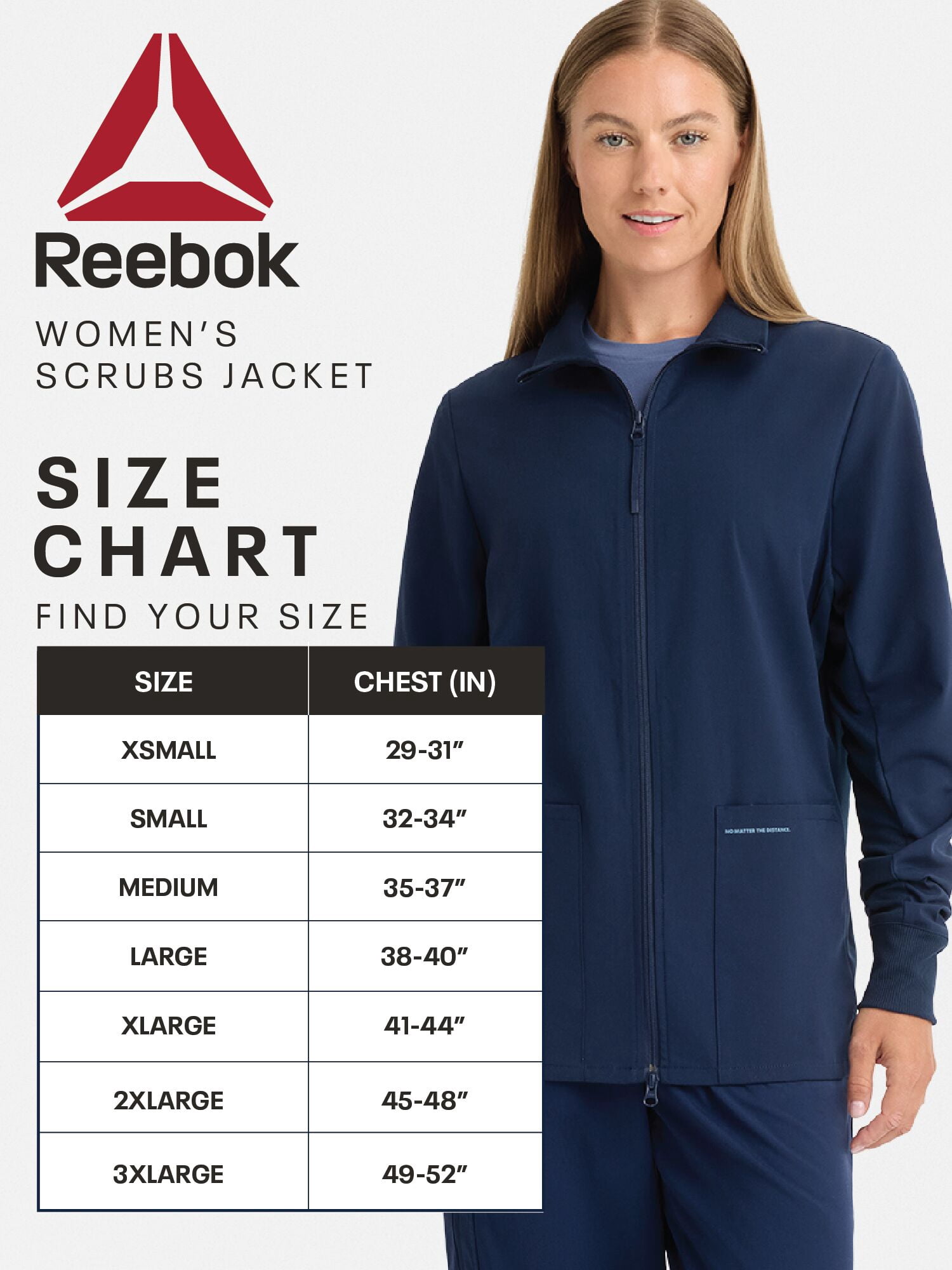 Reebok Women's Scrub Jacket with Stretch Fabric and 6 Pockets, 1 Pack Sizes S-2XL