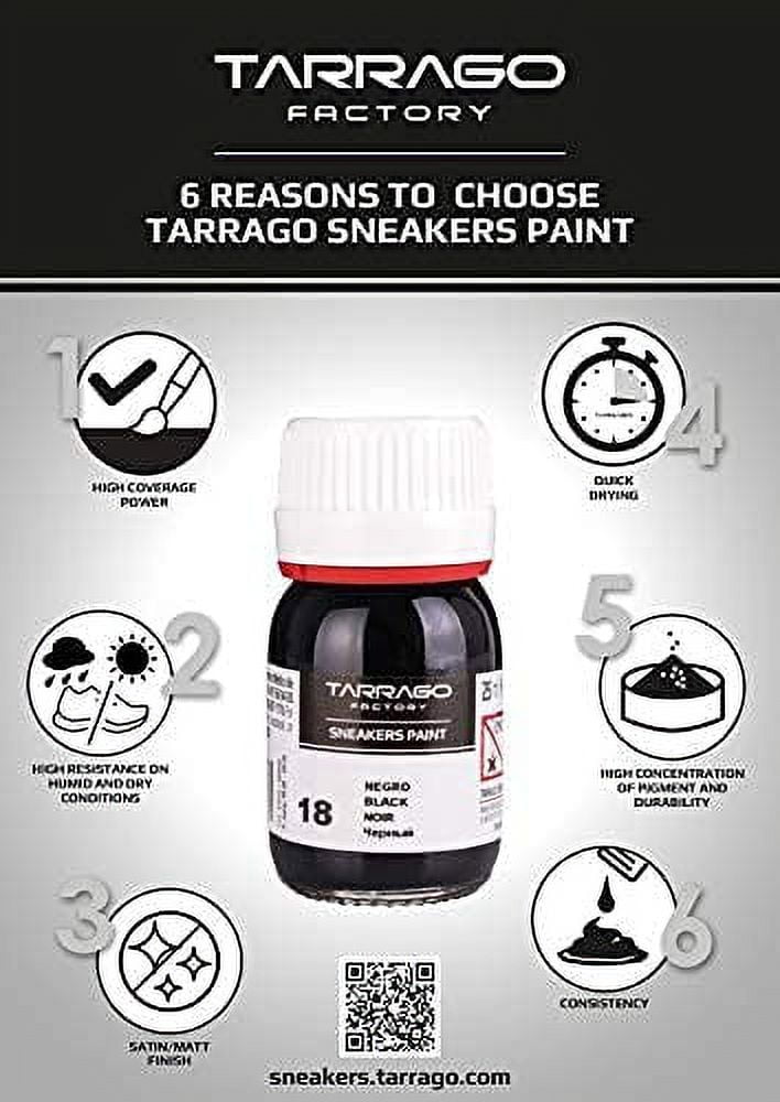 Tarrago Sneakers Paint | Perfect coverage for smooth and synthetic leather and canvas | (001) White 4.4 fl.oz - 125 ML