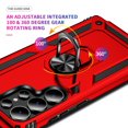 thumbnail image 5 of Dteck Heavy Duty Case for Samsung Galaxy S25 Ultra Phone Case with Metal Ring Magnetic Kickstand, Military Grade Shockproof Rugged Protective Cover for Galaxy S25 Ultra ,Red, 5 of 7