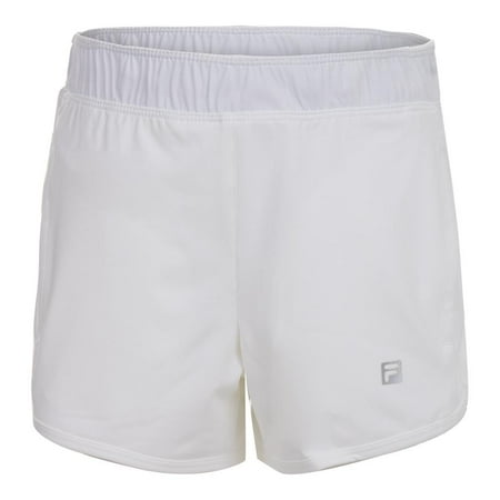 Girls` Double Layer Knit Tennis Short White