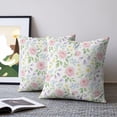 thumbnail image 2 of Pillow Covers 20x20 Set of 2, Pink Spring Floral Throw Pillow Covers Decorative Couch Cushion Cover, Elegant Watercolor Pastoral Flowers Microfiber Soft Square Pillowcases for Bedroom Living Room, 2 of 9