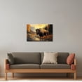 thumbnail image 2 of ZHONGYUTONG Bison Canvas Wall Art American Buffalo Pictures Wall Decor Wilderness Animal Painting Print for Living Room Decor Framed (16.00" x 24.00"), 2 of 5