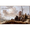 thumbnail image 2 of Philips Wouwerman 14x11 Gold Ornate Wood Frame and Double Matted Museum Art Print Titled - A Coastal Scene, 2 of 4