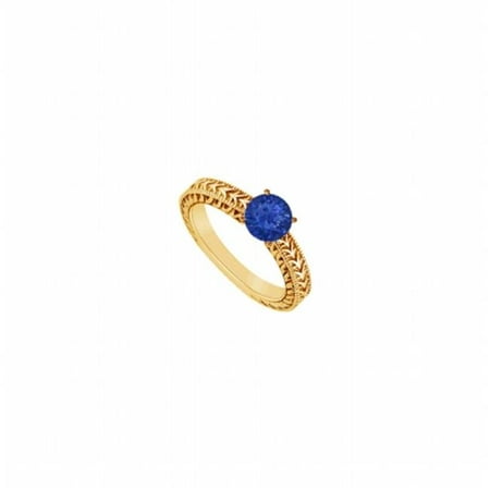 Fine Jewelry Vault UBUJS1787AAGVYS Created Sapphire Ring, Yellow Gold Vermeil - 0.50 CT TGW