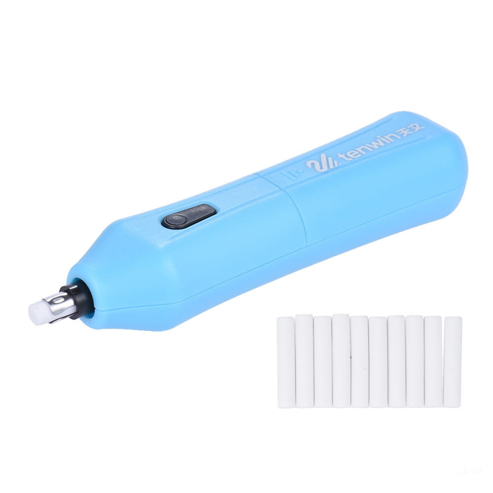 Portable Electric Eraser Kit with 10pcs Rubber Refills Battery Operated