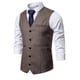 thumbnail image 2 of Chaqueta de Traje de Ocio de Bolsillo sin Cuello en V de Color Sólido sin Mangas, Trajes de Hombre de Ajuste Delgado para el Uso Formal Informal, 2 of 9